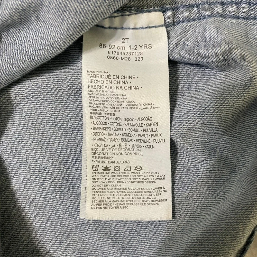 Levis Denim Shirt Toddler 2T Blue Western Snap Button Long Sleeve Cotton